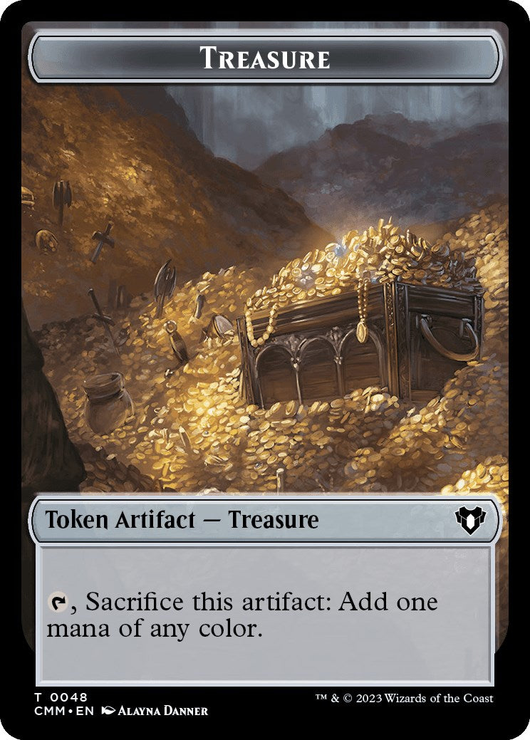 Treasure // Stoneforged Blade Double-Sided Token [Commander Masters Tokens] | Sanctuary Gaming