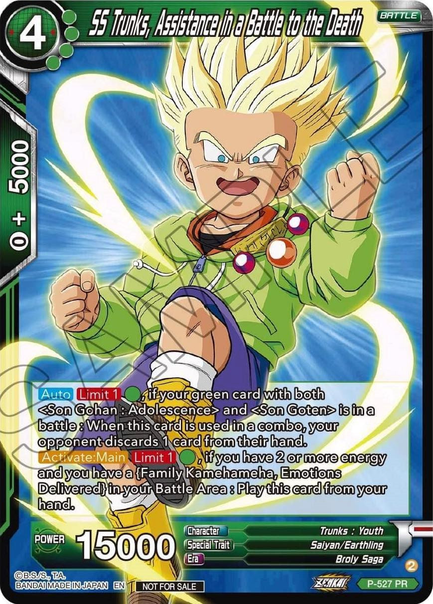 SS Trunks, Assistance in a Battle to the Death (Zenkai Series Tournament Pack Vol.5) (P-527) [Tournament Promotion Cards] | Sanctuary Gaming
