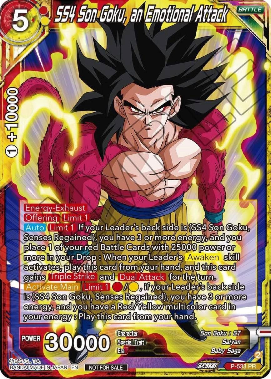 SS4, Son Goku, an Emotional Attack (Zenkai Series Tournament Pack Vol.5) (P-533) [Tournament Promotion Cards] | Sanctuary Gaming