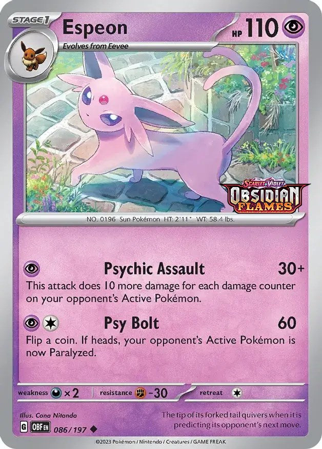 Espeon (086/197) (Best Buy Exclusive) [Scarlet & Violet: Obsidian Flames] | Sanctuary Gaming