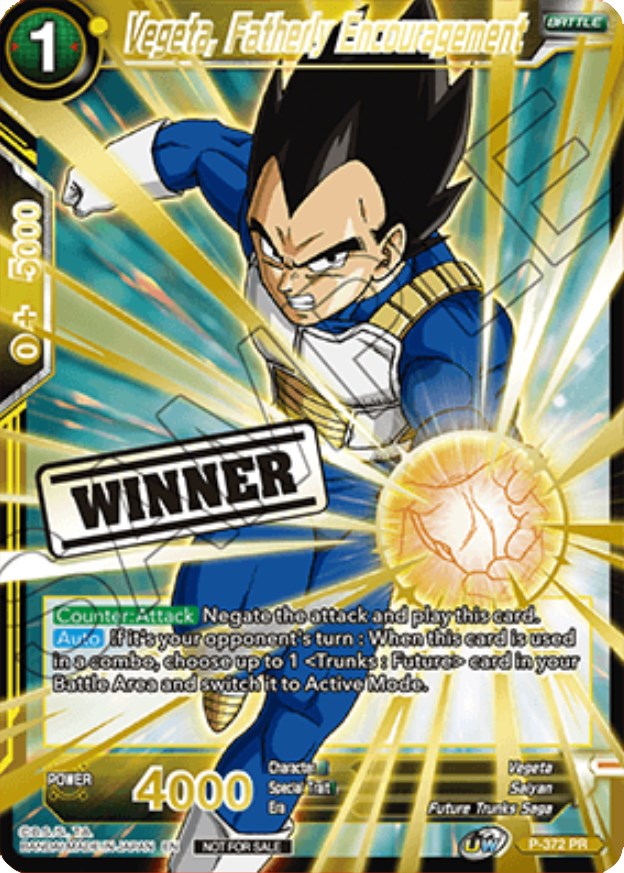 Vegeta, Fatherly Encouragement (Store Championship Winner Card 2023) (P-372) [Tournament Promotion Cards] | Sanctuary Gaming