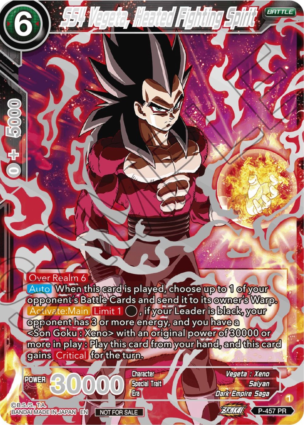 SS4 Vegeta, Heated Fighting Spirit (Championship 2023 Reward Alternate Art Card Set) (Holo) (P-457) [Tournament Promotion Cards] | Sanctuary Gaming