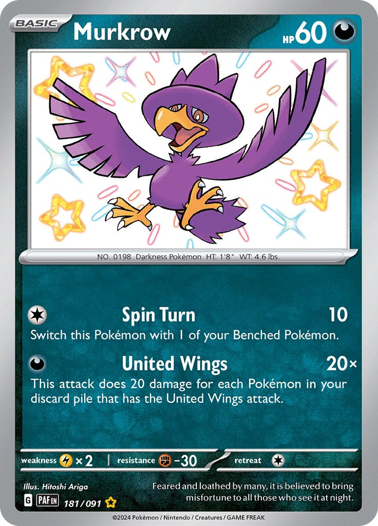 Murkrow (181/091) [Scarlet & Violet: Paldean Fates] | Sanctuary Gaming