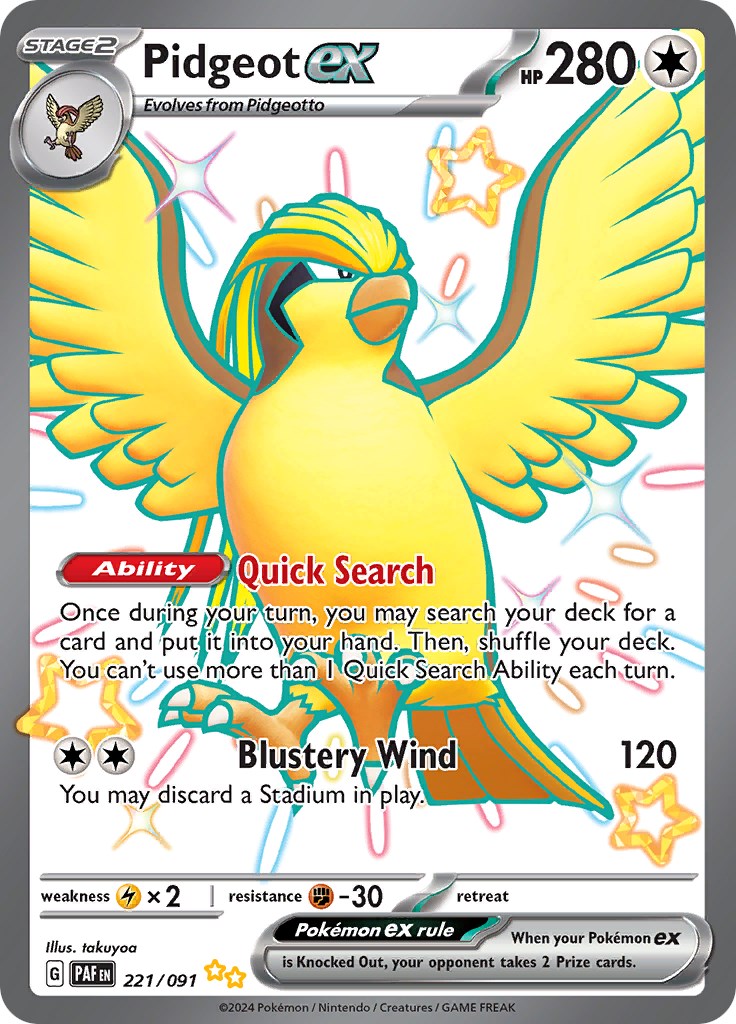 Pidgeot ex (221/091) [Scarlet & Violet: Paldean Fates] | Sanctuary Gaming