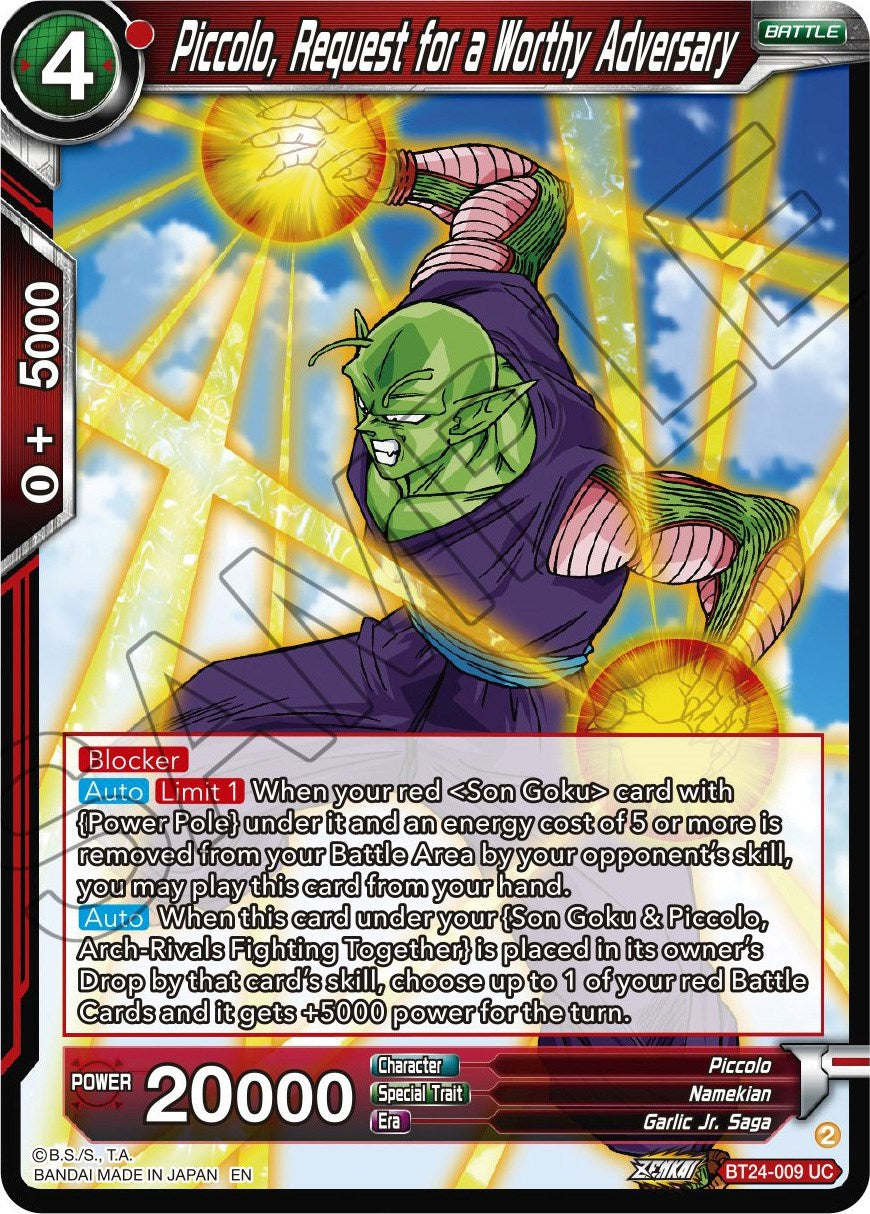 Piccolo, Request for a Worthy Adversary (BT24-009) [Beyond Generations] | Sanctuary Gaming