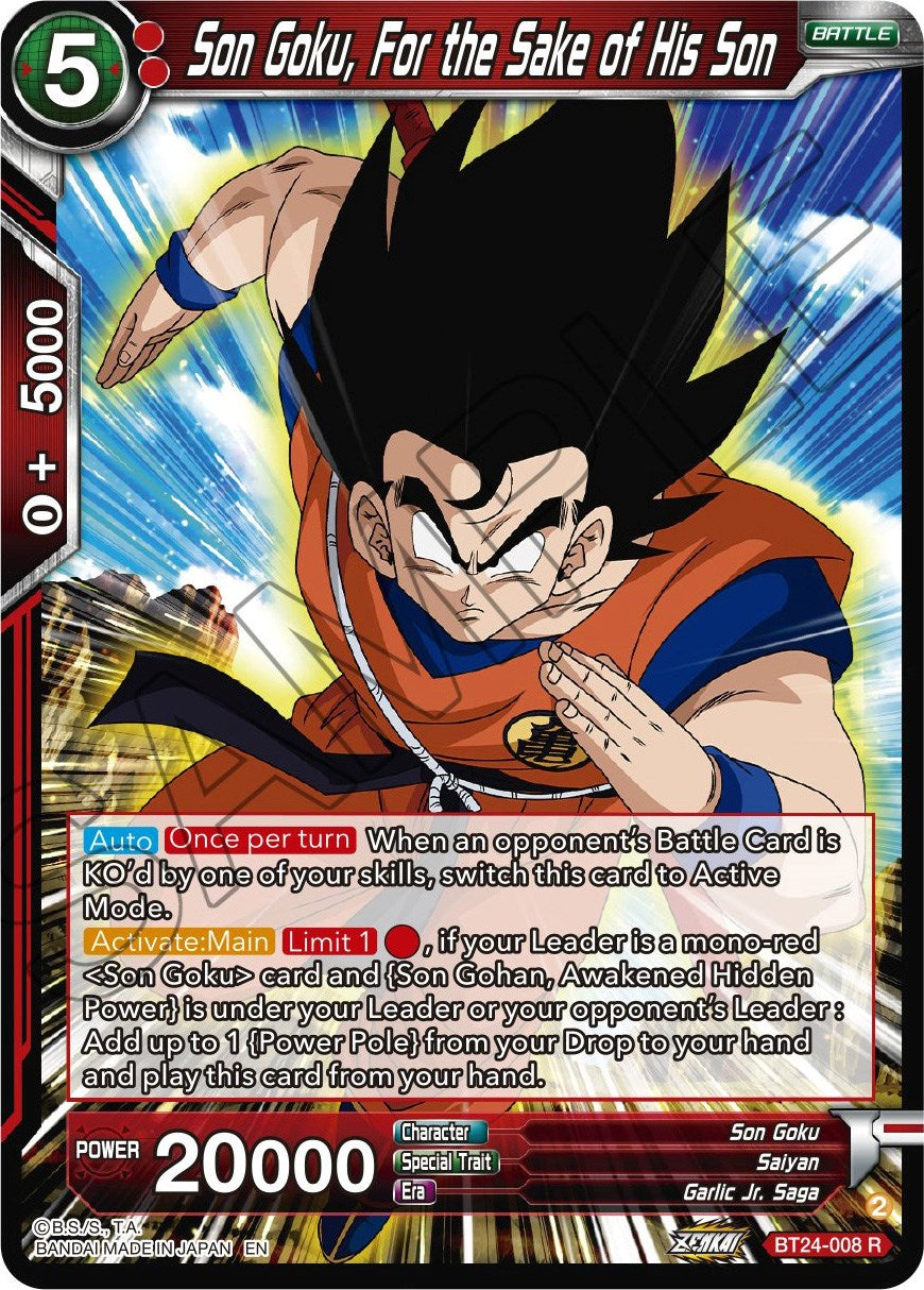 Son Goku, For the Sake of His Son (BT24-008) [Beyond Generations] | Sanctuary Gaming