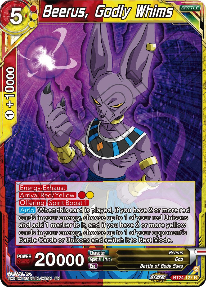 Beerus, Godly Whims (BT24-127) [Beyond Generations] | Sanctuary Gaming