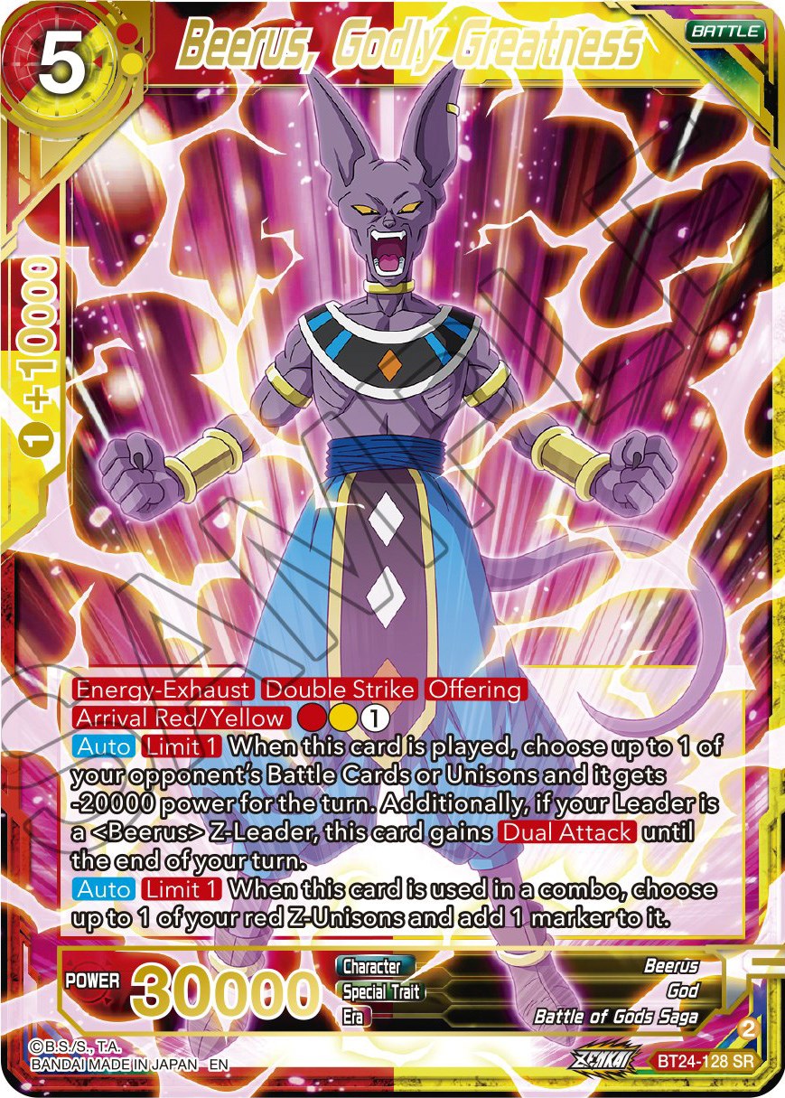 Beerus, Godly Greatness (BT24-128) [Beyond Generations] | Sanctuary Gaming