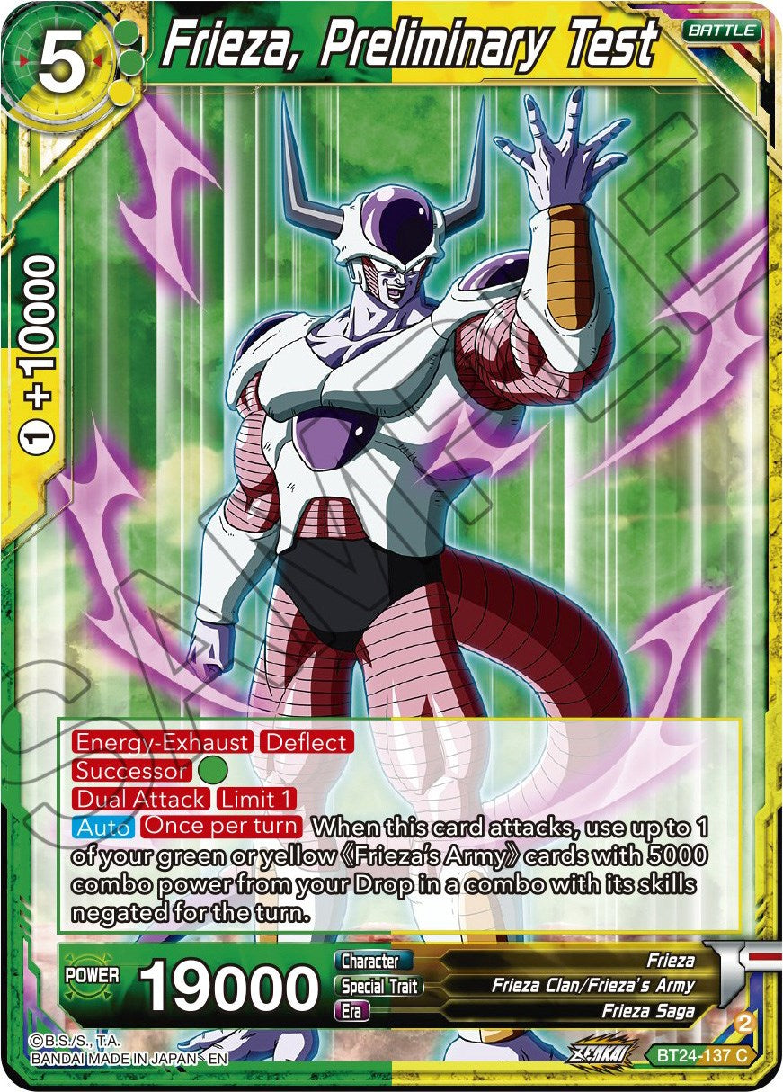 Frieza, Preliminary Test (BT24-137) [Beyond Generations] | Sanctuary Gaming