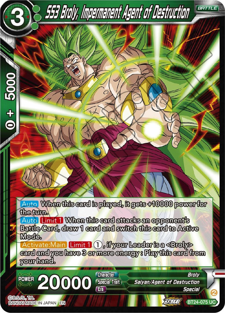 SS3 Broly, Impermanent Agent of Destruction (BT24-075) [Beyond Generations] | Sanctuary Gaming