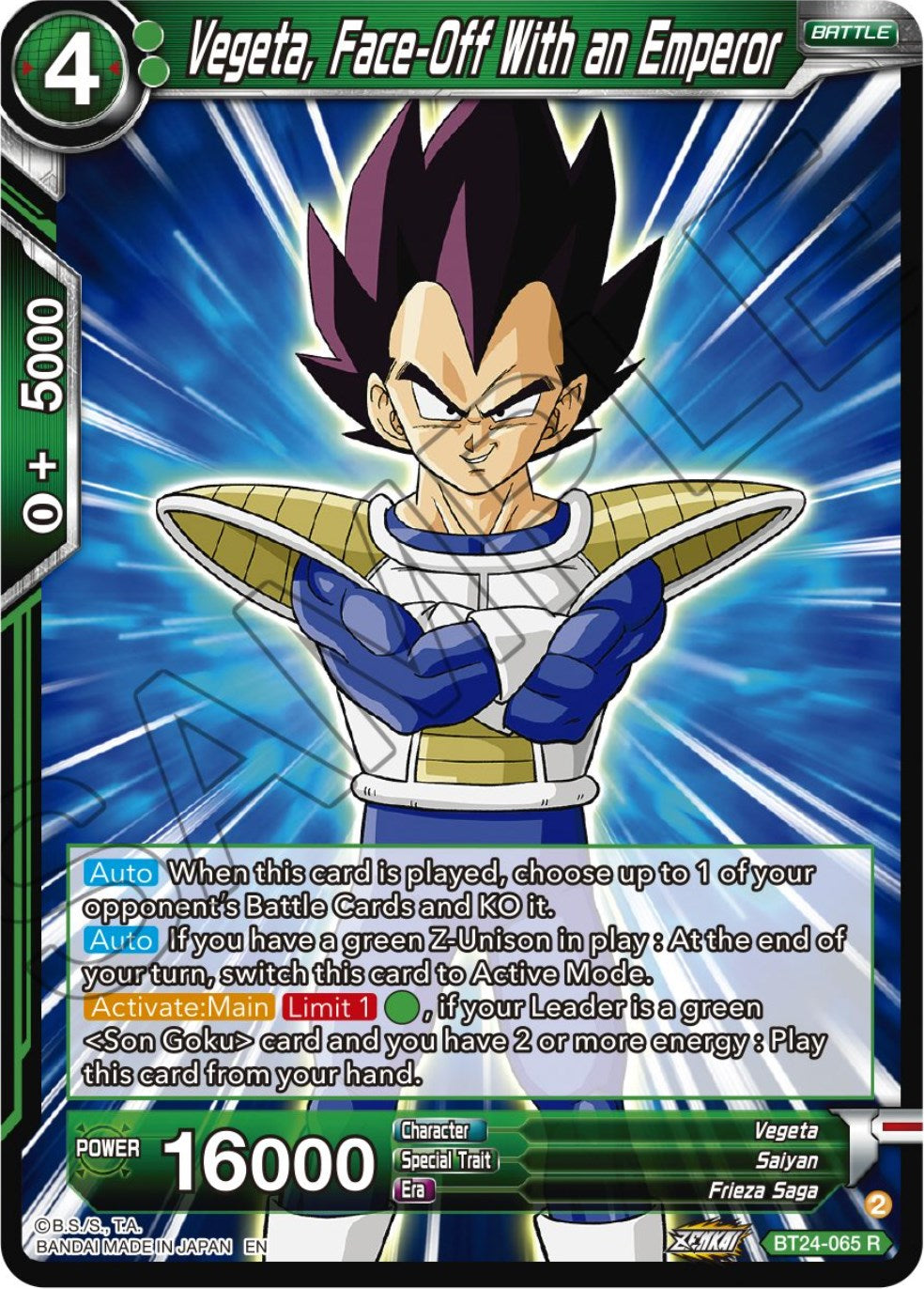 Vegeta, Face-Off With an Emperor (BT24-065) [Beyond Generations] | Sanctuary Gaming