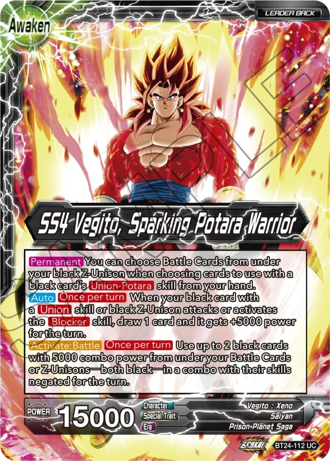 SS4 Son Goku & SS4 Vegeta // SS4 Vegito, Sparking Potara Warrior (BT24-112) [Beyond Generations] | Sanctuary Gaming