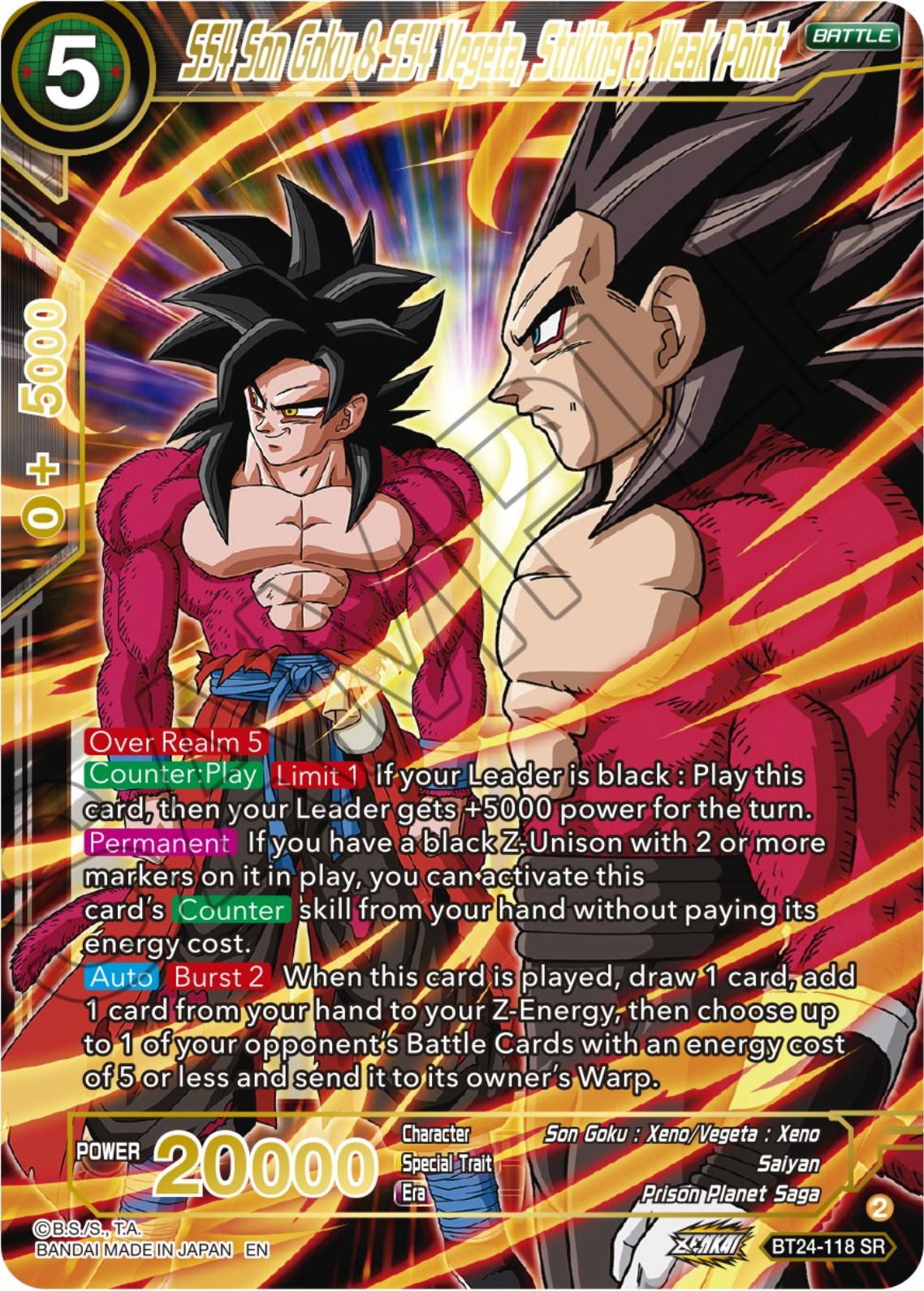 SS4 Son Goku & SS4 Vegeta, Striking a Weak Point (BT24-118) [Beyond Generations] | Sanctuary Gaming