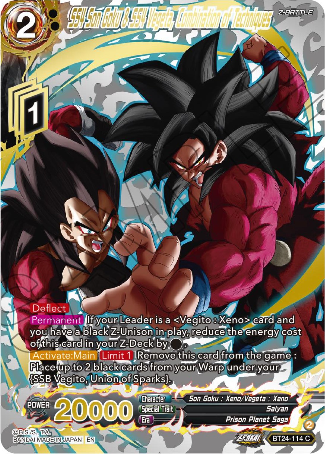 SS4 Son Goku & SS4 Vegeta, Combination of Techniques (Collector Booster) (BT24-114) [Beyond Generations] | Sanctuary Gaming