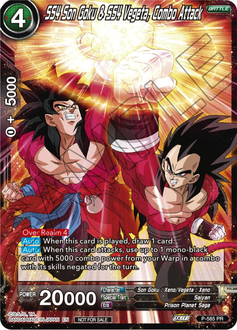 SS4 Son Goku & SS4 Vegeta, Combo Attack (Zenkai Series Tournament Pack Vol.7) (P-585) [Tournament Promotion Cards] | Sanctuary Gaming