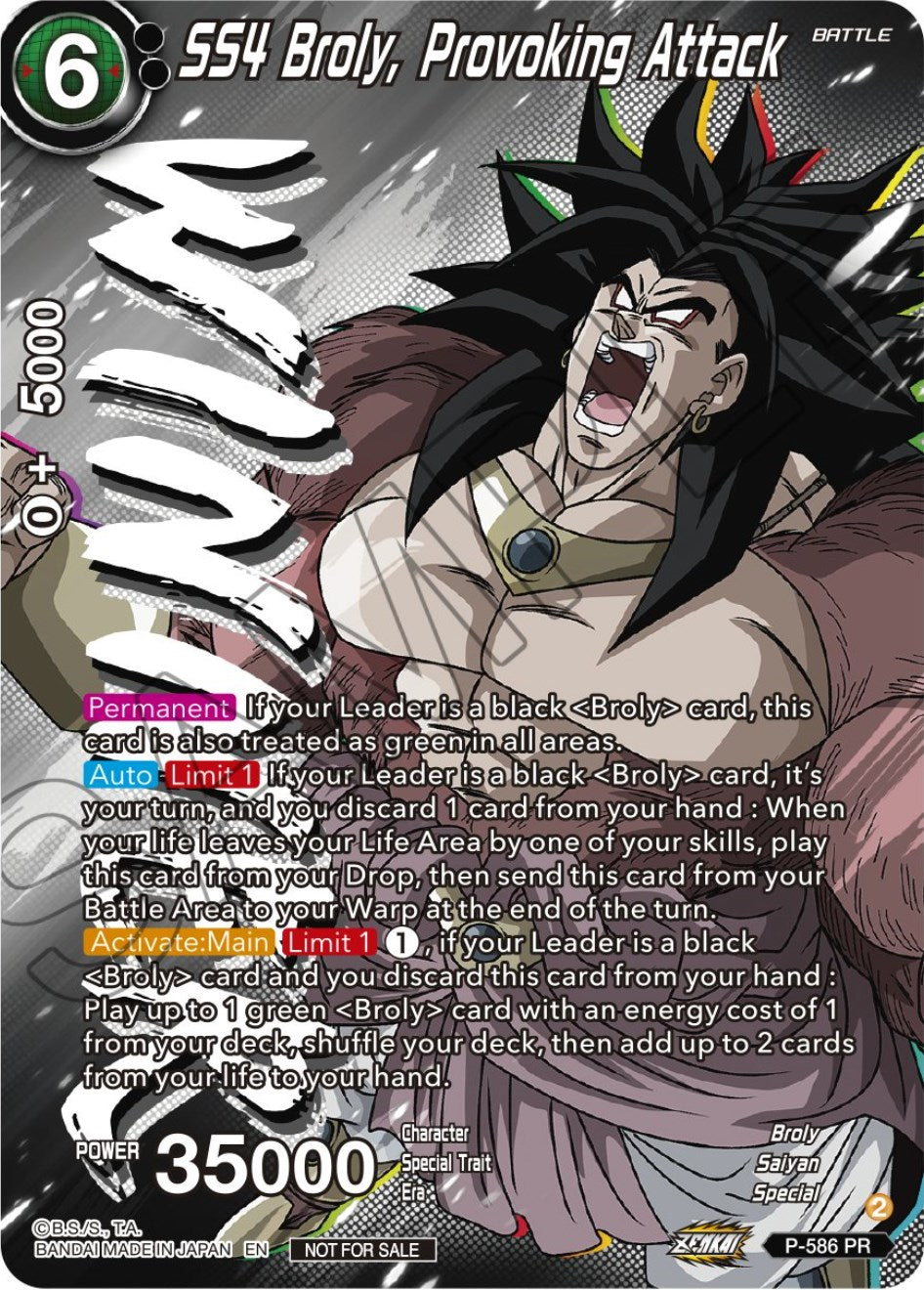 SS4 Broly, Provoking Attack (Zenkai Series Tournament Pack Vol.7) (Winner) (P-586) [Tournament Promotion Cards] | Sanctuary Gaming