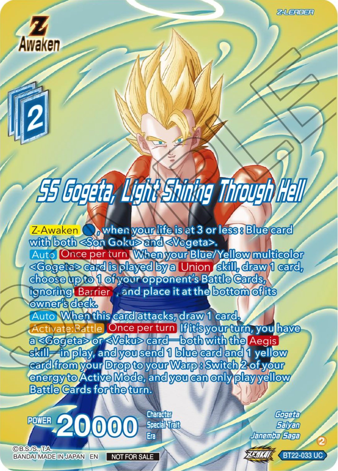 SS Gogeta, Light Shining Through Hell (Premium Alt-Art Card Set 2024 Vol.1) (BT22-033) [Promotion Cards] | Sanctuary Gaming