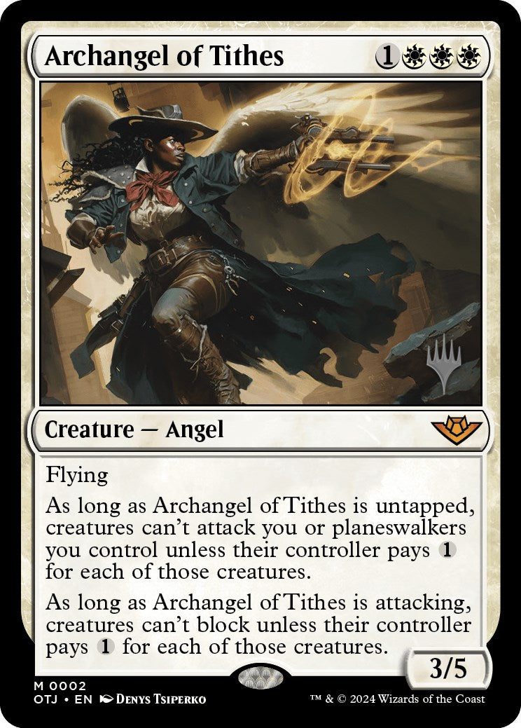 Archangel of Tithes (Promo Pack) [Outlaws of Thunder Junction Promos] | Sanctuary Gaming