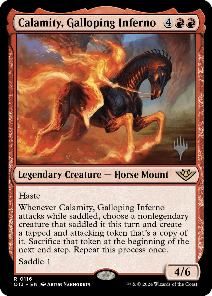 Calamity, Galloping Inferno (Promo Pack) [Outlaws of Thunder Junction Promos] | Sanctuary Gaming