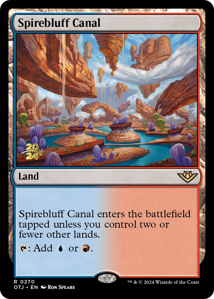 Spirebluff Canal (OTJ) [Outlaws of Thunder Junction Prerelease Promos] | Sanctuary Gaming