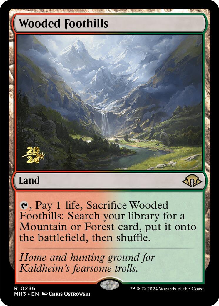 Wooded Foothills [Modern Horizons 3 Prerelease Promos] | Sanctuary Gaming