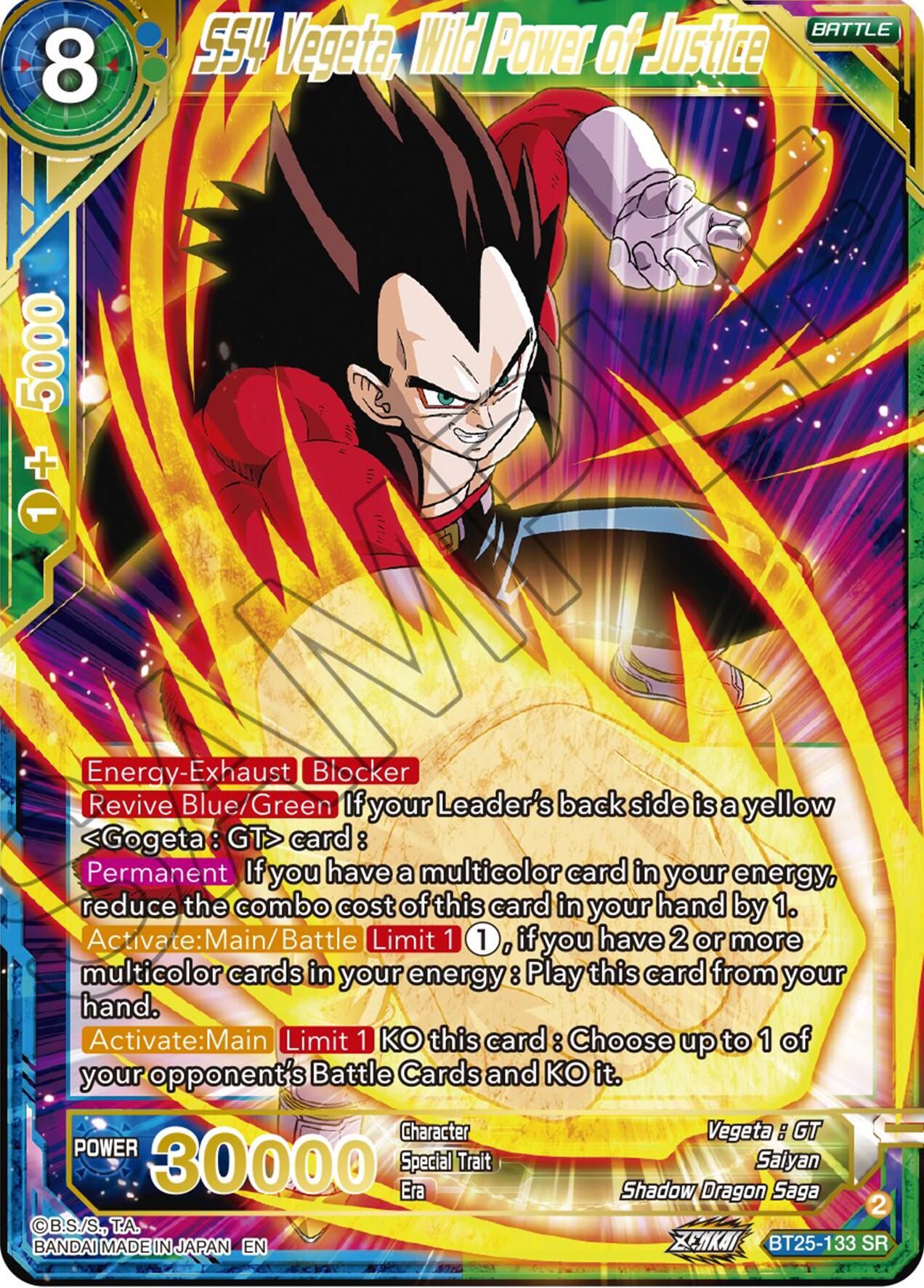SS4 Vegeta, Wild Power of Justice (BT25-133) [Legend of the Dragon Balls] | Sanctuary Gaming