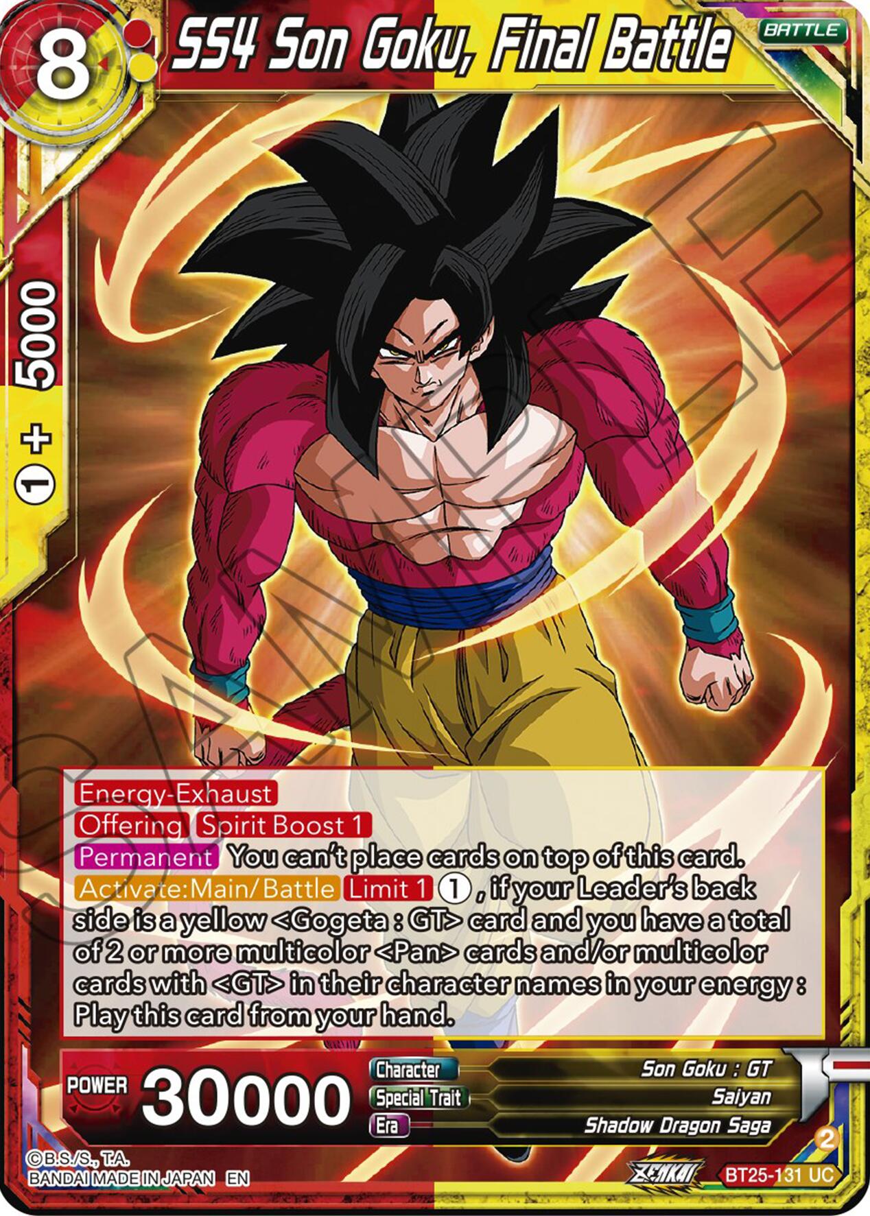 SS4 Son Goku, Final Battle (BT25-131) [Legend of the Dragon Balls] | Sanctuary Gaming