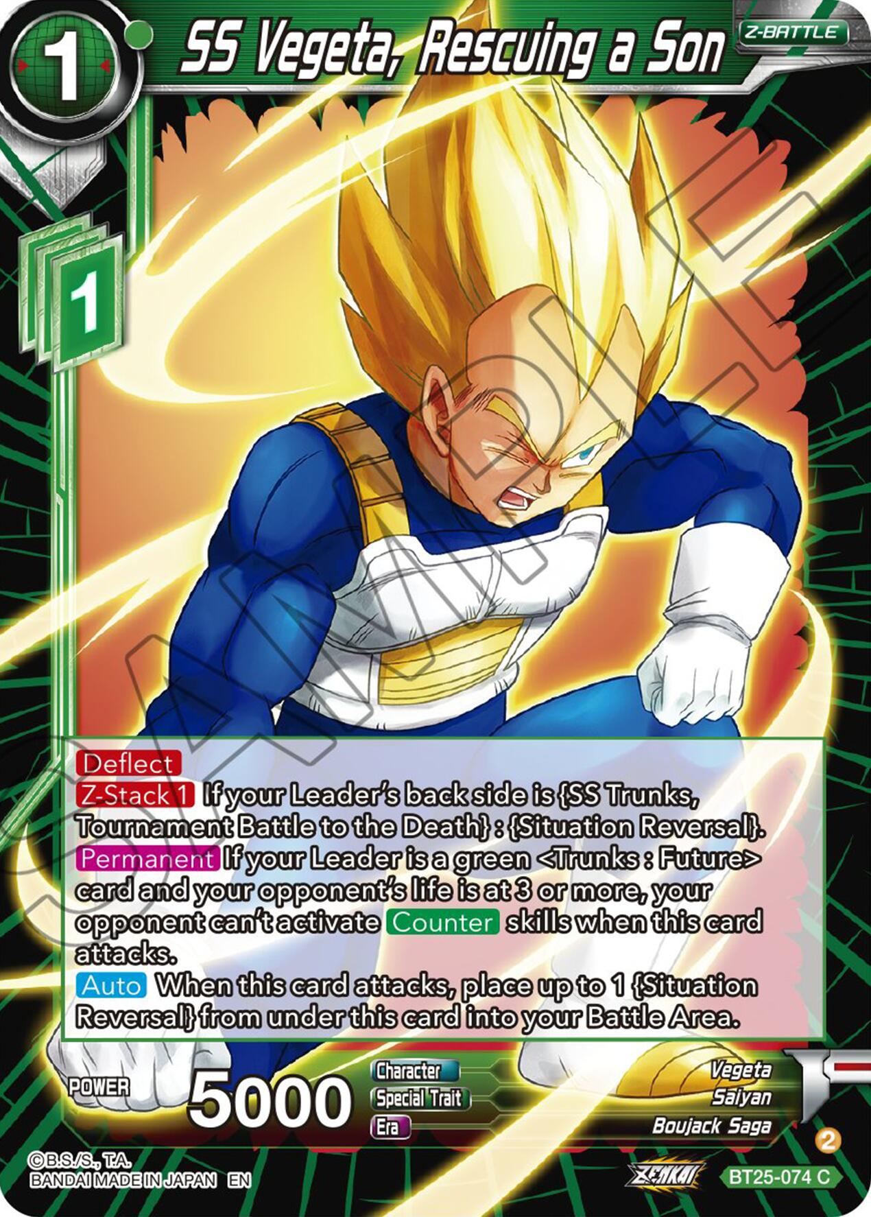 SS Vegeta, Rescuing a Son (BT25-074) [Legend of the Dragon Balls] | Sanctuary Gaming