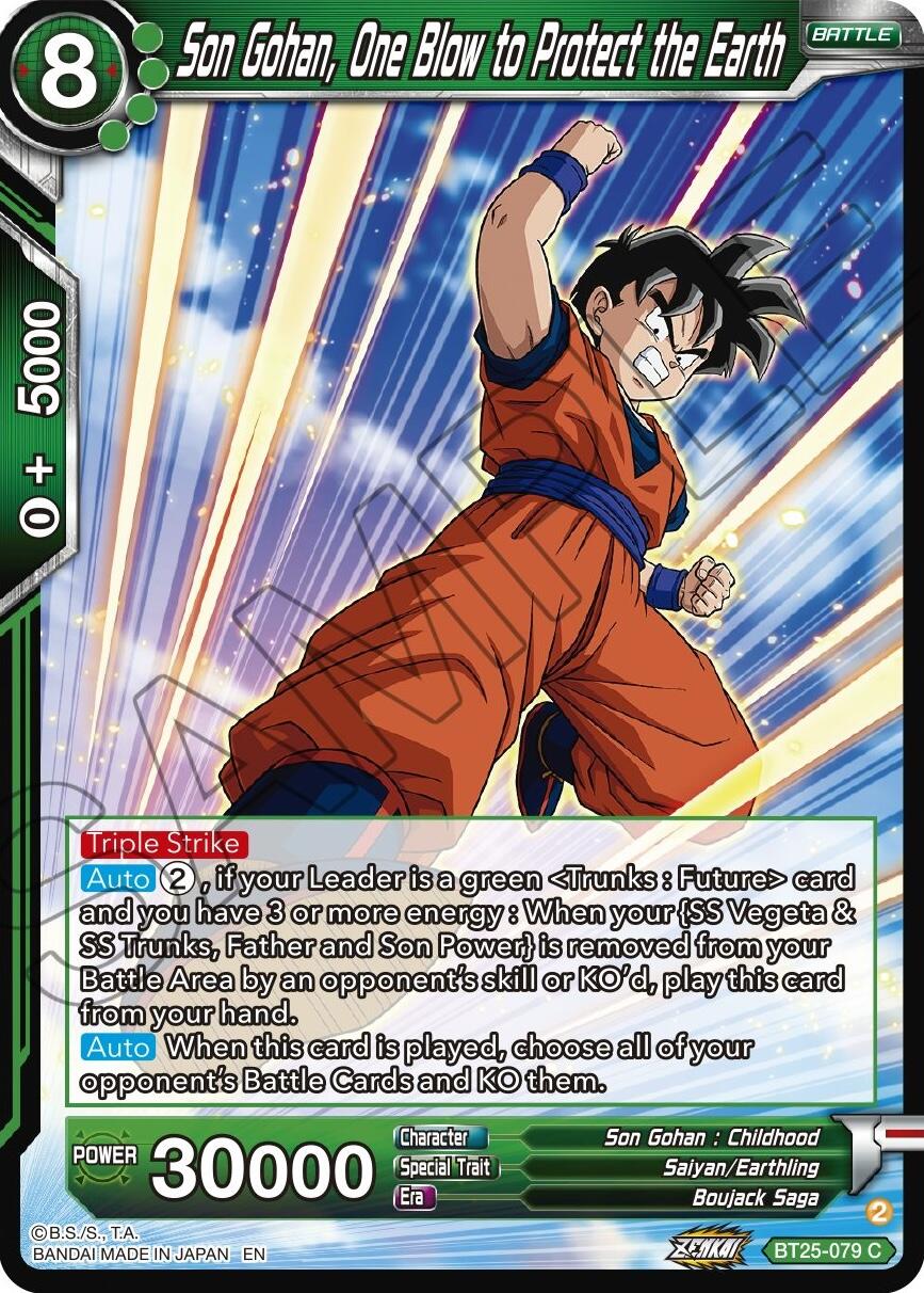Son Gohan, One Blow to Protect the Earth (BT25-079) [Legend of the Dragon Balls] | Sanctuary Gaming