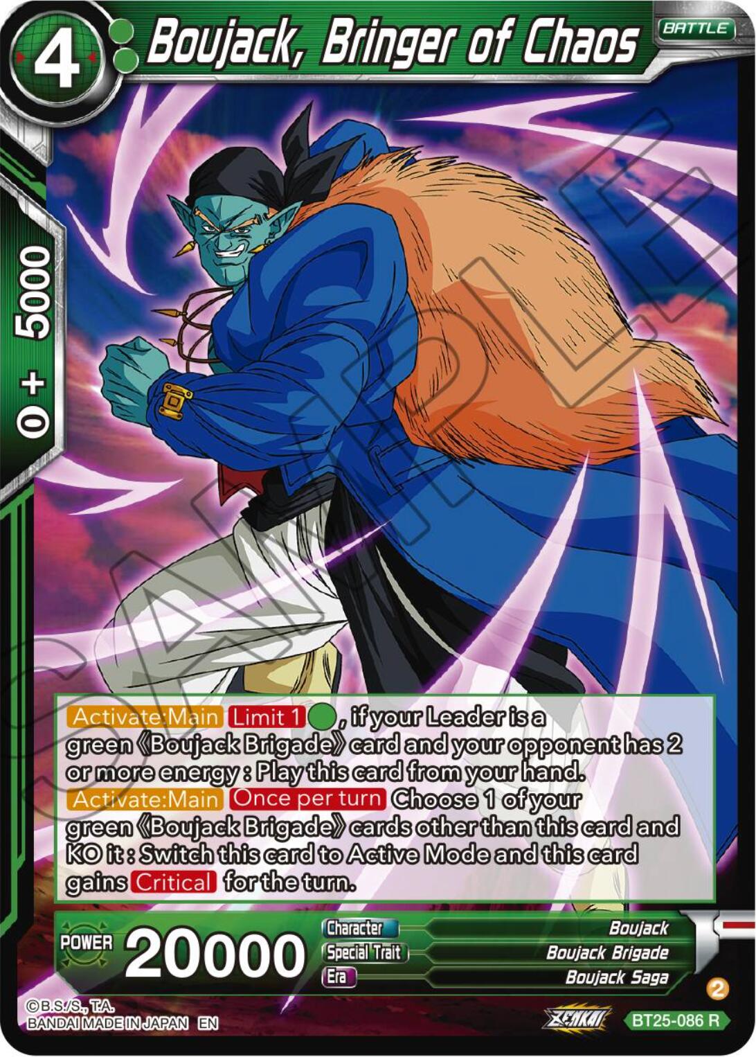 Boujack, Bringer of Chaos (BT25-086) [Legend of the Dragon Balls] | Sanctuary Gaming