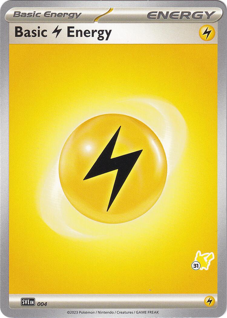 Basic Lightning Energy (004) (Pikachu Stamp #31) [Battle Academy 2024] | Sanctuary Gaming