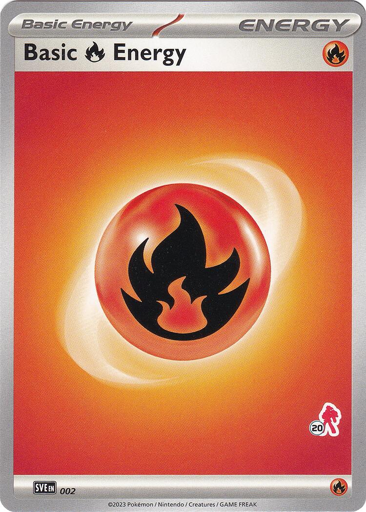 Basic Fire Energy (002) (Armarouge Stamp #20) [Battle Academy 2024] | Sanctuary Gaming