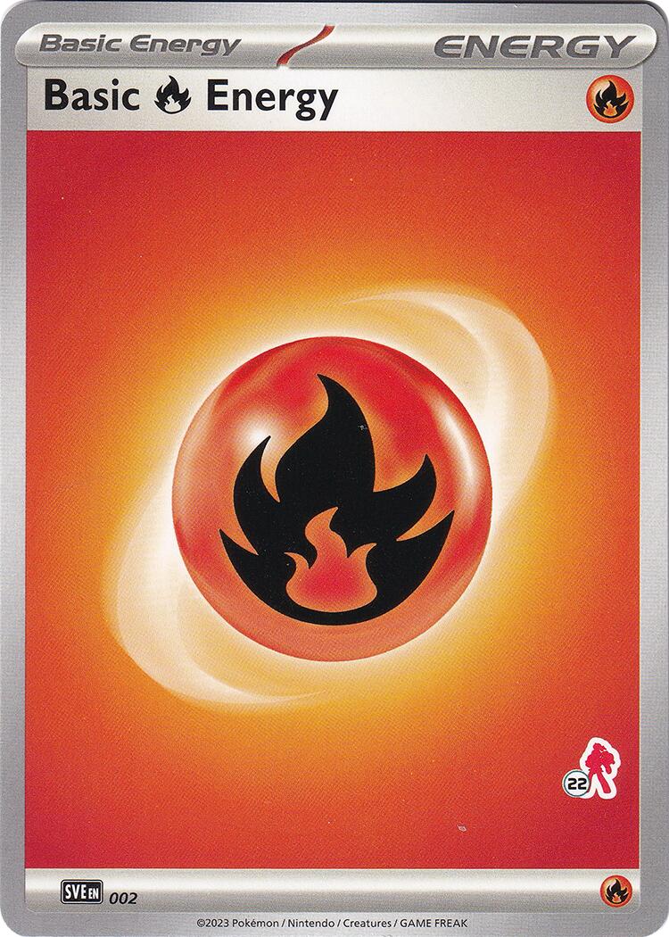Basic Fire Energy (002) (Armarouge Stamp #22) [Battle Academy 2024] | Sanctuary Gaming