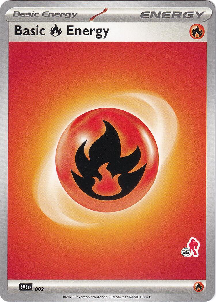 Basic Fire Energy (002) (Armarouge Stamp #35) [Battle Academy 2024] | Sanctuary Gaming