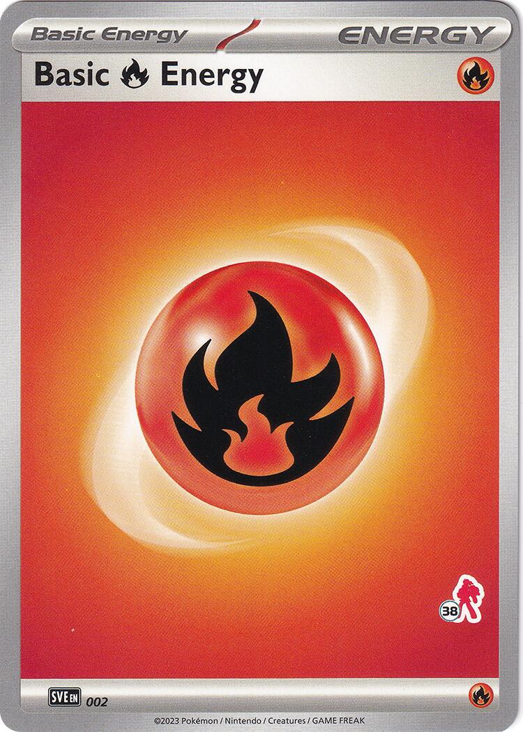 Basic Fire Energy (002) (Armarouge Stamp #38) [Battle Academy 2024] | Sanctuary Gaming