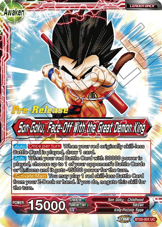 Son Goku // Son Goku Face-Off With the Great Demon King (BT25-001) [Legend of the Dragon Balls Prerelease Promos] | Sanctuary Gaming