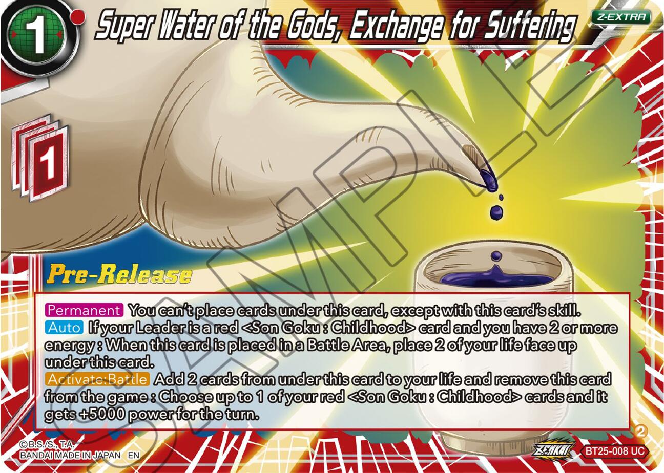 Super Water of the Gods, Exchange for Suffering (BT25-008) [Legend of the Dragon Balls Prerelease Promos] | Sanctuary Gaming
