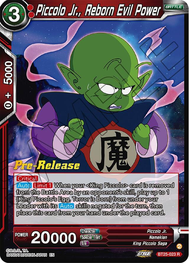 Piccolo Jr., Reborn Evil Power (BT25-023) [Legend of the Dragon Balls Prerelease Promos] | Sanctuary Gaming