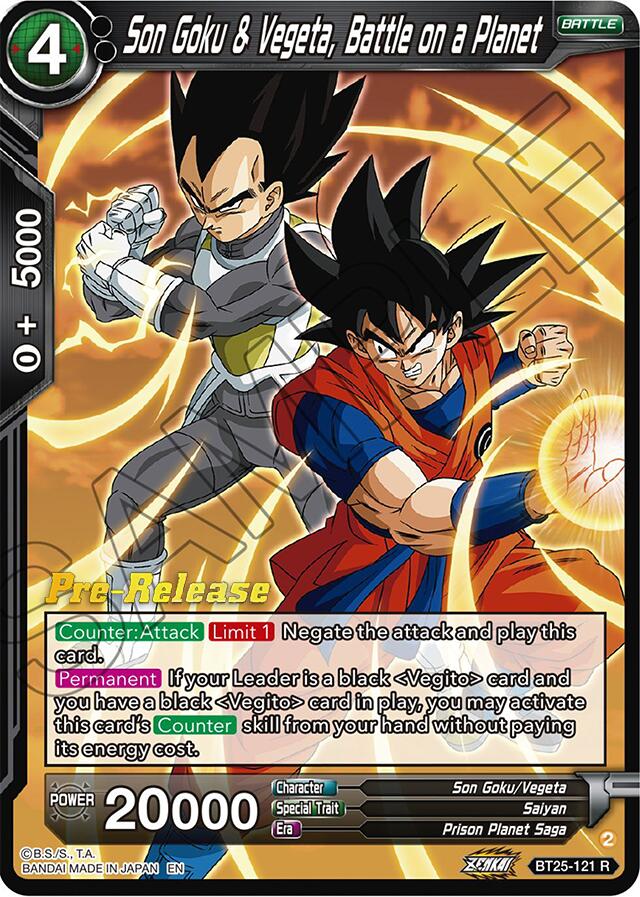 Son Goku & Vegeta, Battle on a Planet (BT25-121) [Legend of the Dragon Balls Prerelease Promos] | Sanctuary Gaming
