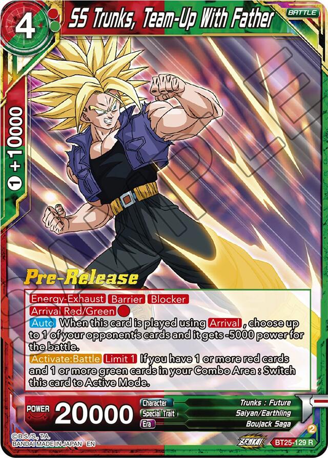 SS Trunks, Team-Up With Father (BT25-129) [Legend of the Dragon Balls Prerelease Promos] | Sanctuary Gaming