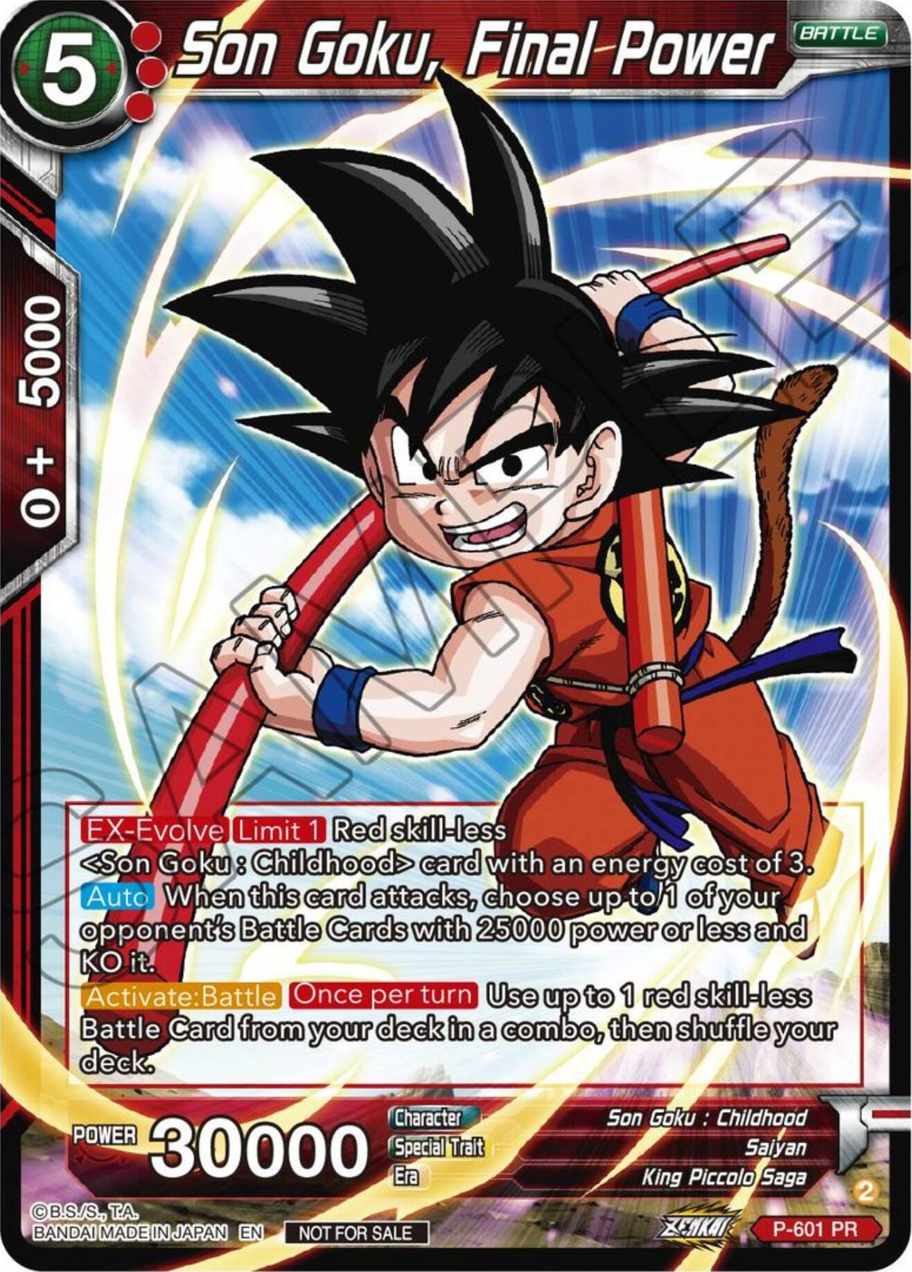 Son Goku, Final Power (Tournament Pack Vol. 8) (P-601) [Promotion Cards] | Sanctuary Gaming