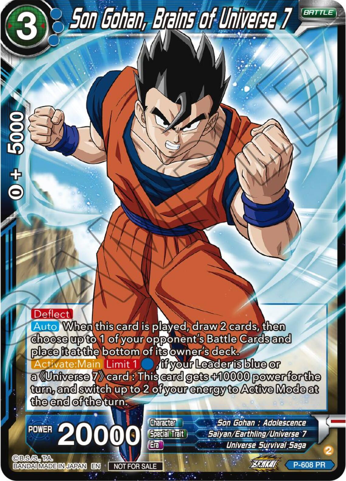 Son Gohan, Brains of Universe 7 (Tournament Pack Vol. 8) (P-608) [Promotion Cards] | Sanctuary Gaming