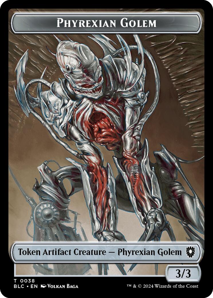 Phyrexian Golem // Faerie Double-Sided Token [Bloomburrow Commander Tokens] | Sanctuary Gaming