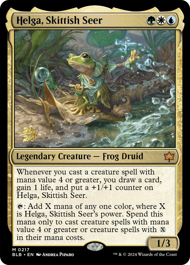 Helga, Skittish Seer [Bloomburrow Prerelease Promos] | Sanctuary Gaming