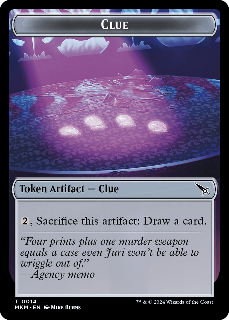 Clue (0014) // A 0041 Double-Sided Token [Murders at Karlov Manor Tokens] | Sanctuary Gaming