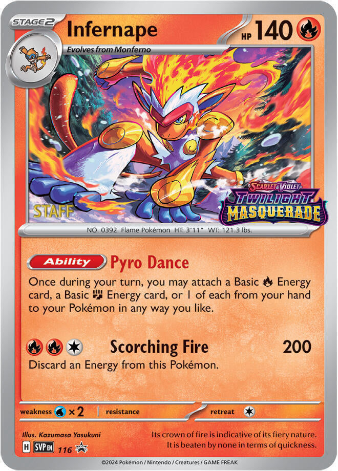 Infernape (116) (Staff) [Scarlet & Violet: Black Star Promos] | Sanctuary Gaming