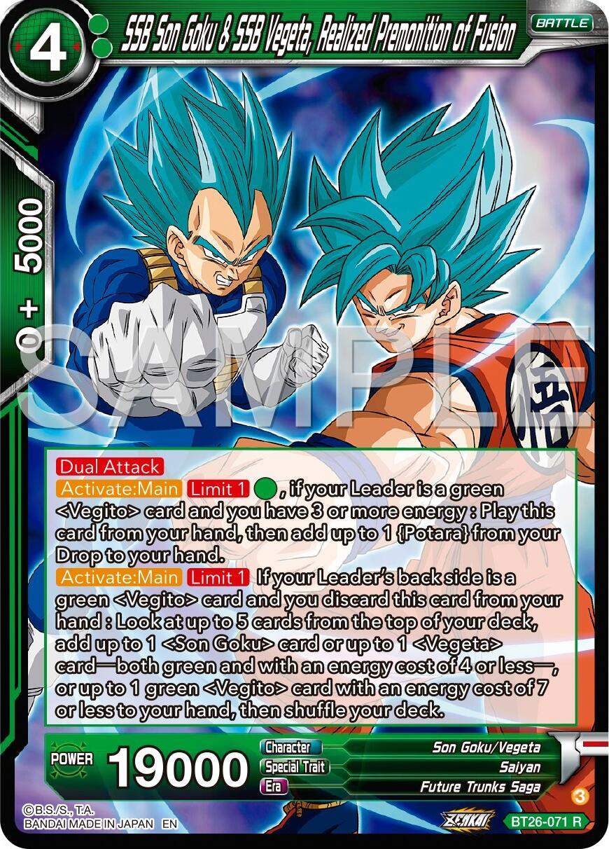 SSB Son Goku & SSB Vegeta, Realized Premonition of Fusion (BT26-071) [Ultimate Advent] | Sanctuary Gaming