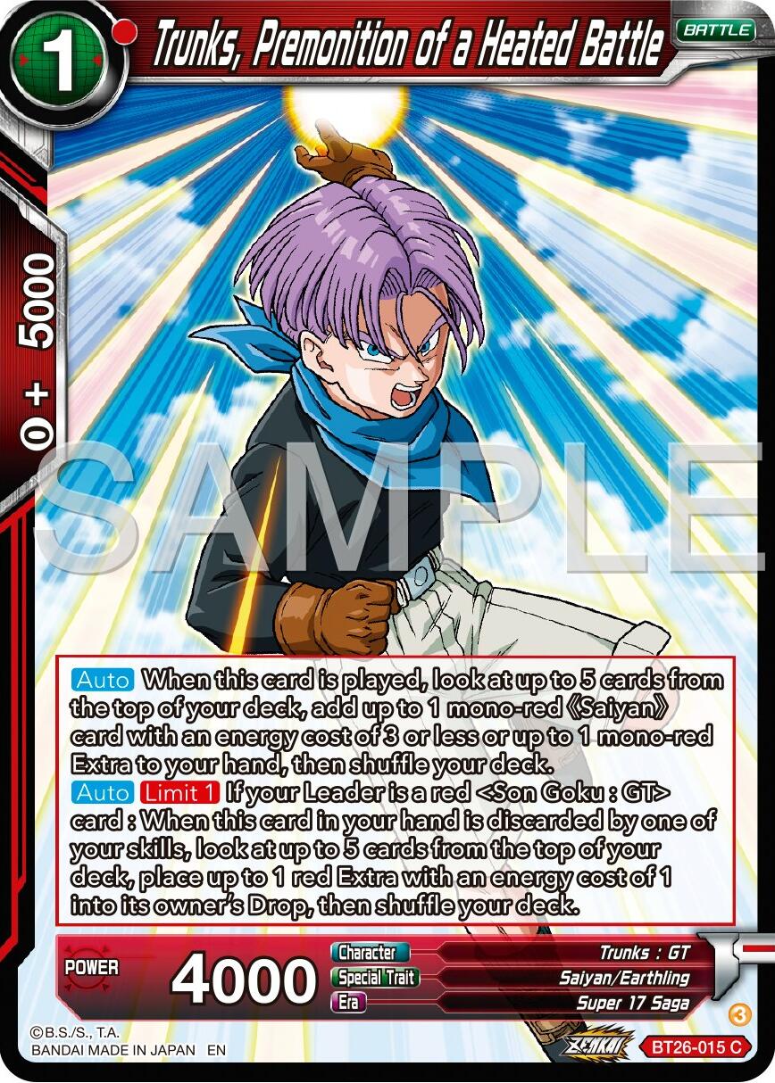 Trunks, Premonition of a Heated Battle (BT26-015) [Ultimate Advent] | Sanctuary Gaming