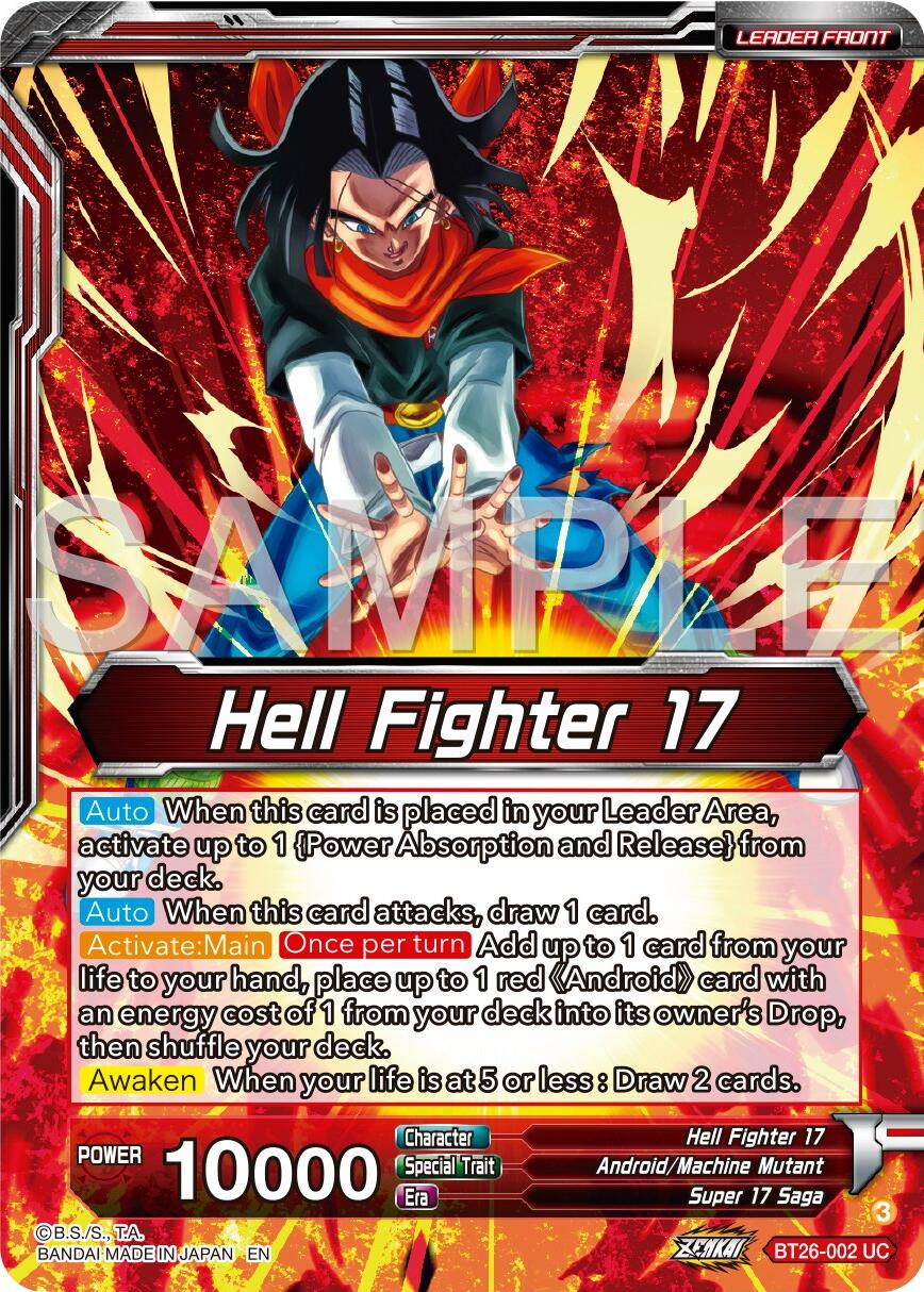 Hell Fighter 17 // Super 17, Anti-Saiyan Killing Machine (BT26-002) [Ultimate Advent] | Sanctuary Gaming