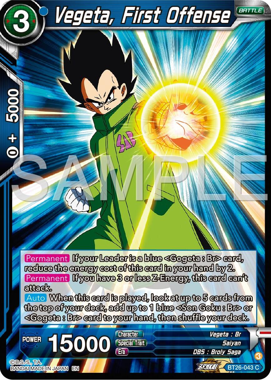 Vegeta, First Offense (BT26-043) [Ultimate Advent] | Sanctuary Gaming